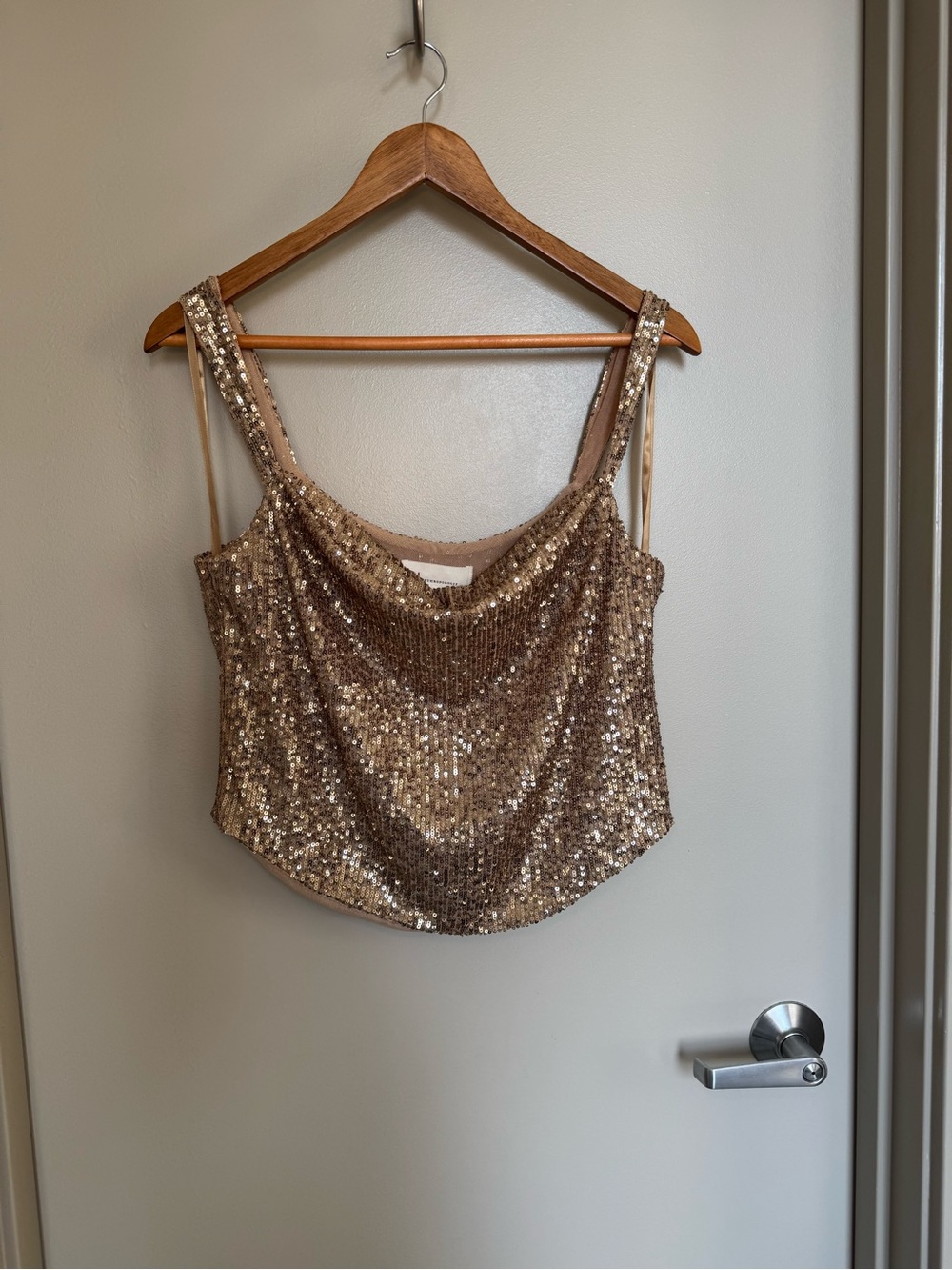 Anthropologie Cowl-Neck Sequin Camisole